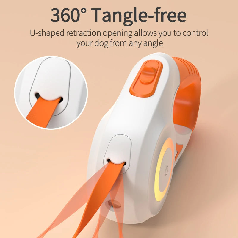 5M Retractable Dog Leash Automatic LED Light Luminous Roulette Leash Rope for Dogs Adjustable Pets Dog Walk Running Leads